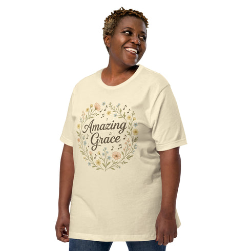 Amazing Grace Christian Hymn T-Shirt natural